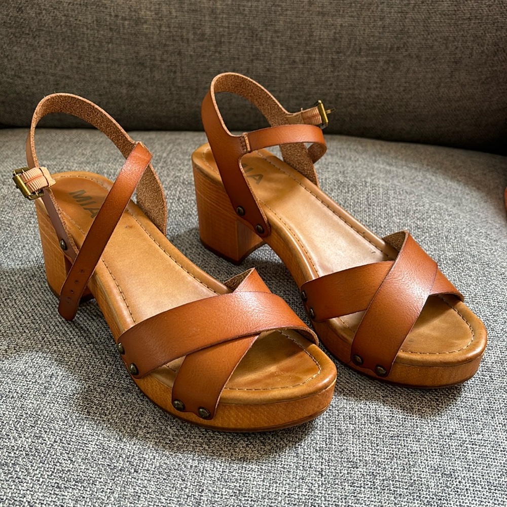 MIA Julia vegan leather block heel sandals